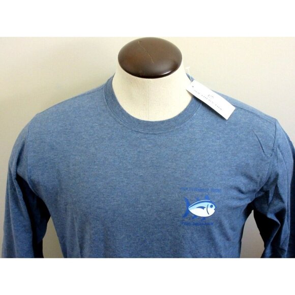 Southern Tide Men's Long Sleeve Skipjack Fishing Seven Seas Blue T shirt NWT - Picture 2 of 7